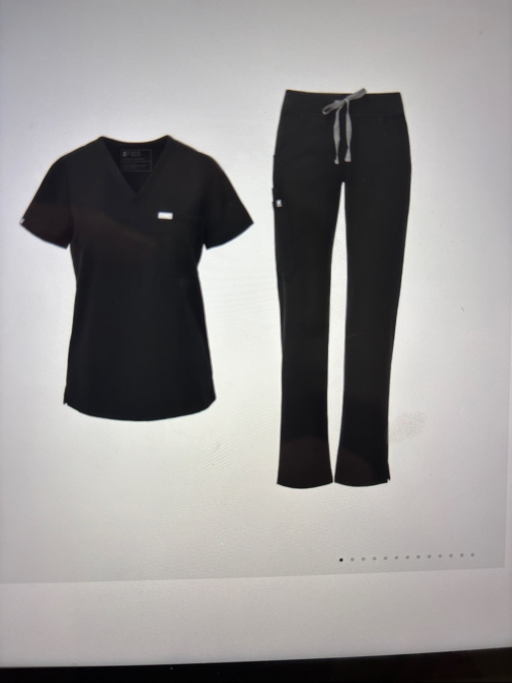 Figs Women’s Black Scrub Top and Pants Set
